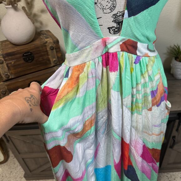 Mara Hoffman Swim Miami Halter Cutout Midi Dress  Floral Size M Resort Wear - Picture 6 of 12